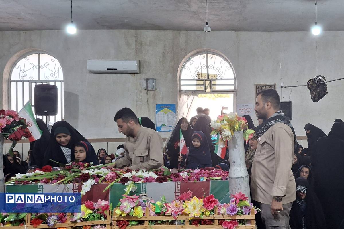 تشییع شهید گمنام در روستای ملا انبار کوهمره نودان 
