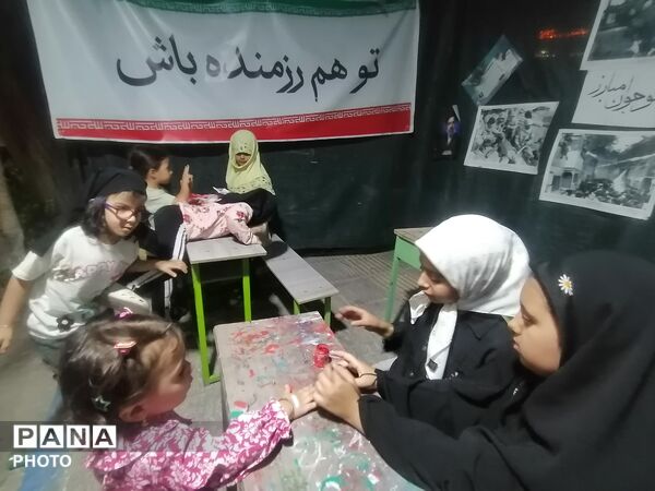 حضوردانش آموزان در موکب سازمان دانش آموزی در هشتاد و هفتمین شب تجمعات