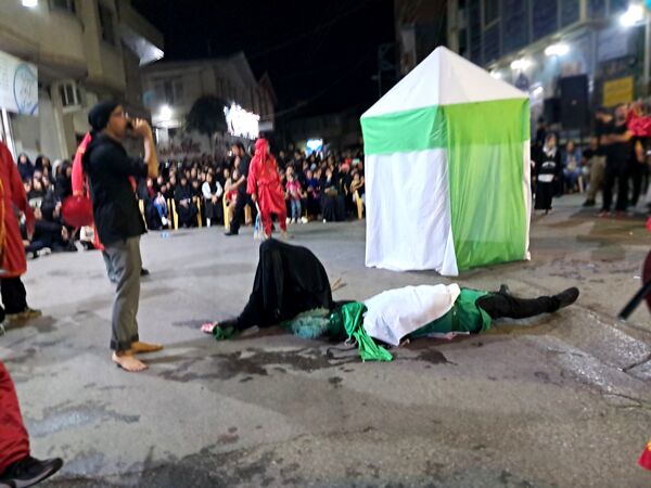 آیین خیمه سوزان در مسجد ابوالفضل قائمشهر
