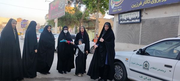 قدردانی از ماموران نیروی انتظامی فراجا و جمعی از خواهران شهرستان شیروان در طرح عفاف و حجاب توسط  پایگاه شهیده ناهید فاتحی کرجو روستای چلو