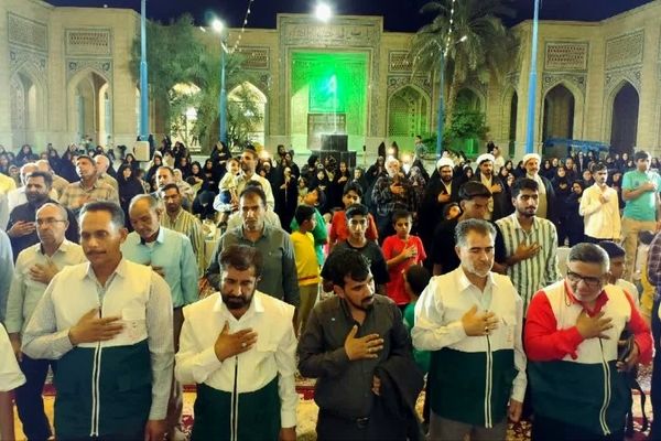 بم غرق در نور عسکری (ع) شد؛ جشن بزرگ ولادت یازدهمین اختر امامت در قلب دارالصابرین