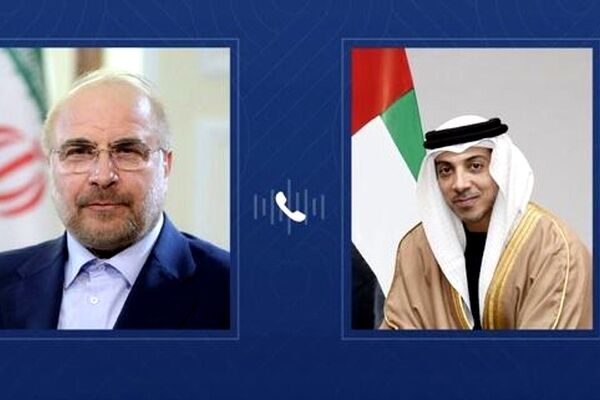 گفت وگوی معاون رئیس امارات با رئیس مجلس شورای اسلامی