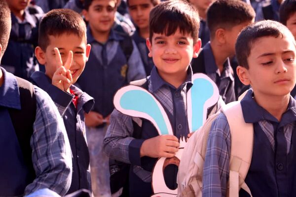 صبحگاه دانش‌آموزی در دبستان قلمچی گرگان