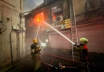 مصدومیت ۵ نفر در حریق اتوبان بعثت