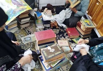 غبارروبی حسینیه روستای رشکلا آمل در آستانه ماه محرم