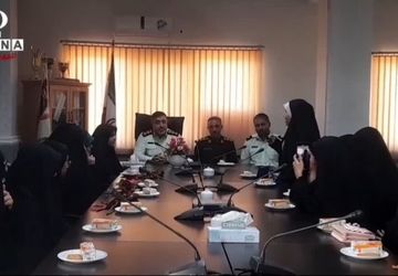حضور دختران حاج قاسم شهرستان آزادشهر در ستاد انتظامی این شهرستان بمناسبت هفته فراجا