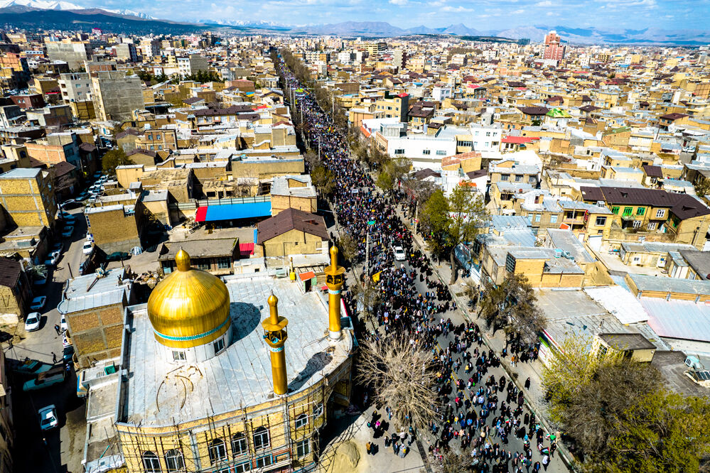 فریاد مرگ بر اسرائیل ارومیه‌ای‌ها در روز قدس