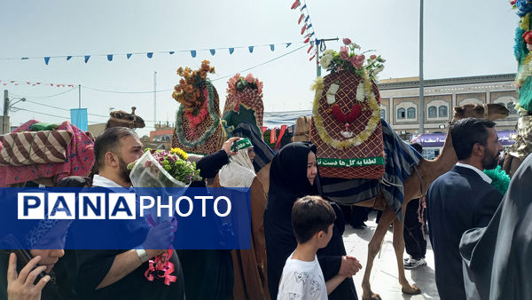 عشق و ارادت زائران حضرت معصومه(س) در قالب کاروان نمادین ورود ایشان به قم