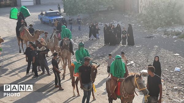 حرکت نمادین کاروان امام حسین (ع) به همت هیئت فاطمیون در میناب