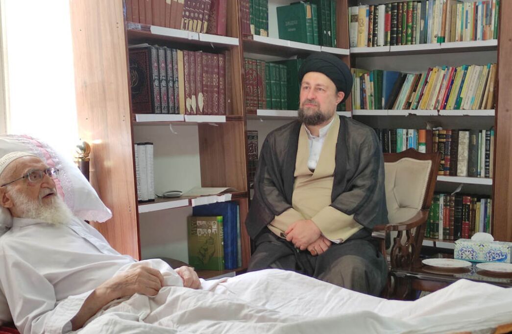 عیادت سیدحسن خمینی از آیت الله العظمی نوری همدانی