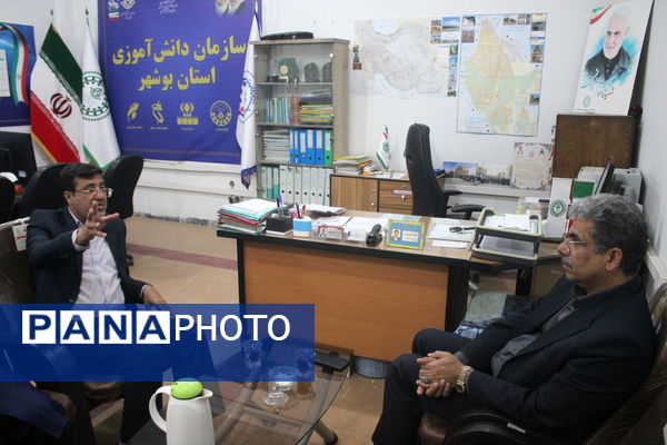 جلسه هم‌اندیشی و بازدید معاون پرورشی و فرهنگی آموزش و پرورش استان بوشهر از سازمان دانش‌آموزی بوشهر