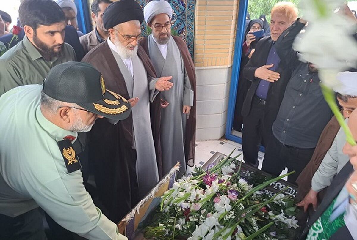 گلباران مزار نخستین مجتهد شهید انقلاب اسلامی در قم
