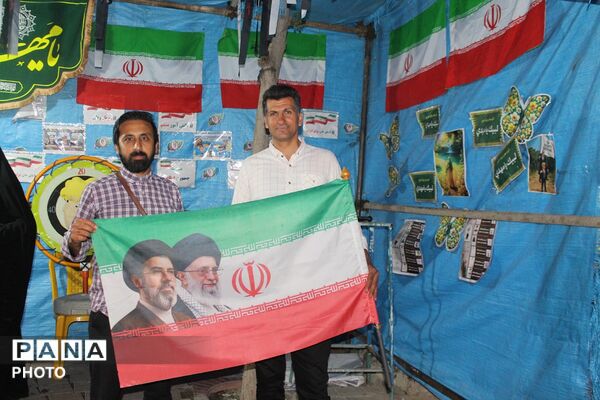 گردهمایی معلمان چهاردانگه در موکب فرهنگیان تجمعات شبانه
