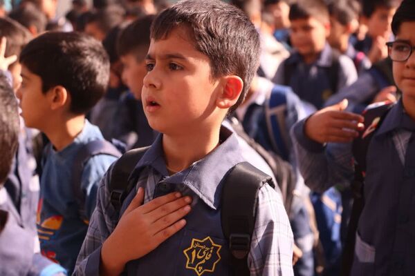 صبحگاه دانش‌آموزی در دبستان قلمچی گرگان