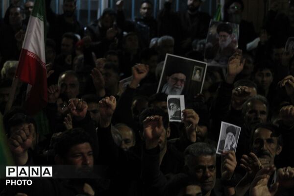 راهپیمایی مردم شهرستان خلیل آباد در پی شهادت جانسوز رهبر معظم انقلاب