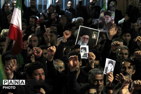 راهپیمایی مردم شهرستان خلیل آباد در پی شهادت جانسوز رهبر معظم انقلاب