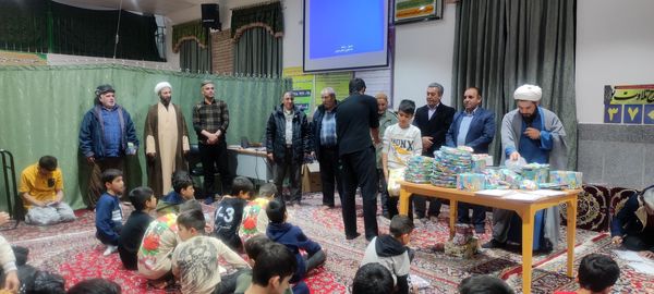 حضور ۷٠ دانش‌آموز  معتکف در مسجد امام رضا(ع)، رضا آباد شرقی شیروان