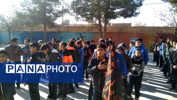 مراسم وداع با شهید گمنام در دبیرستان آیت الله خامنه‌ای شهرستان خلیل‌آباد 