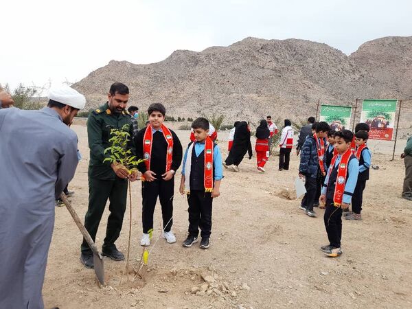 مراسم نمادین کاشت نهال در حاجی‌آباد 