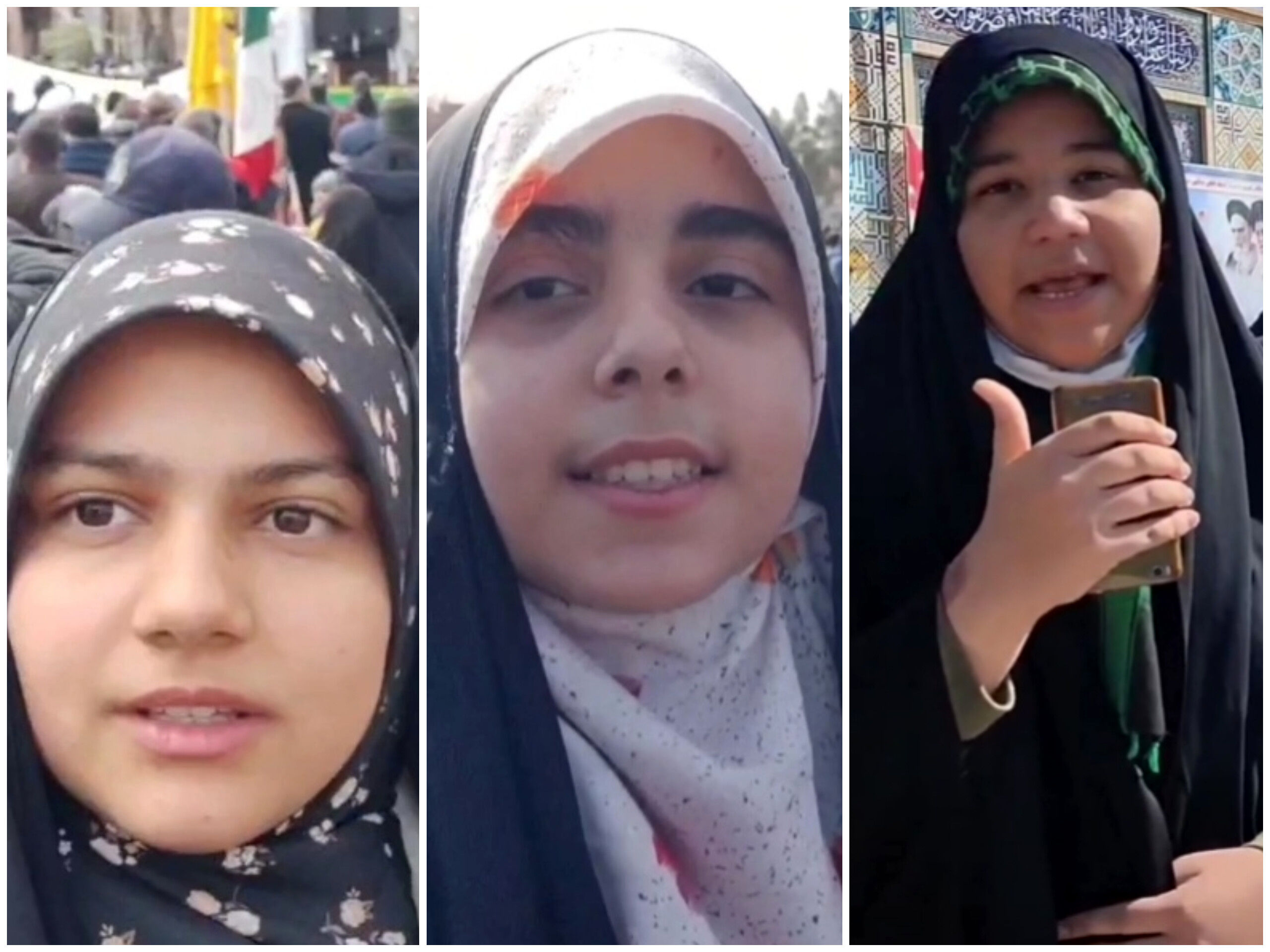 پلاتو موبایلی دانش آموزان خبرنگاران نایین در راهپیمایی ۲۲ بهمن