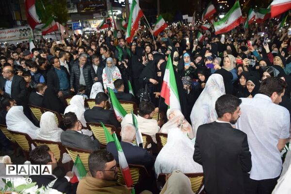 طنین خطبه عقد بیست زوج جانفدای ایران در شب‌های بعثت مردم مرند 