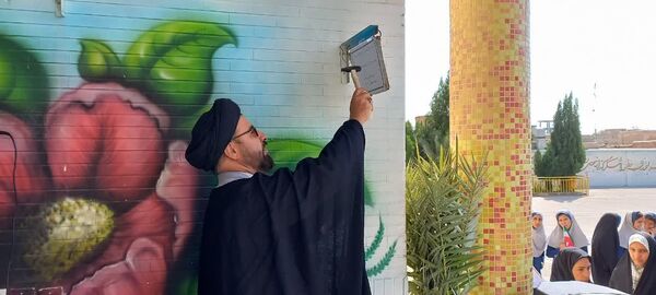 نواخته شدن زنگ نمادین  مشق همدلی در دبیرستان دخترانه بهارآزادی و پسرانه شاهد فاضل فلاورجان 