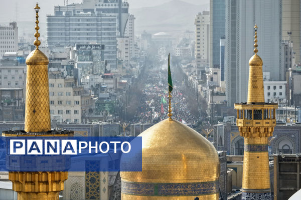 شکوه 22 بهمن مشهد مقدس از نمای هوایی