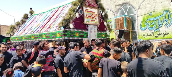 اجرای آیین کهن نخل‌گردانی و بیل‌زنی در روستای فدافن