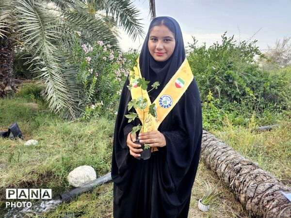 کاشت نهال به یاد دانش‌آموزان شهید مدرسه شجره طیبه میناب در سندرک