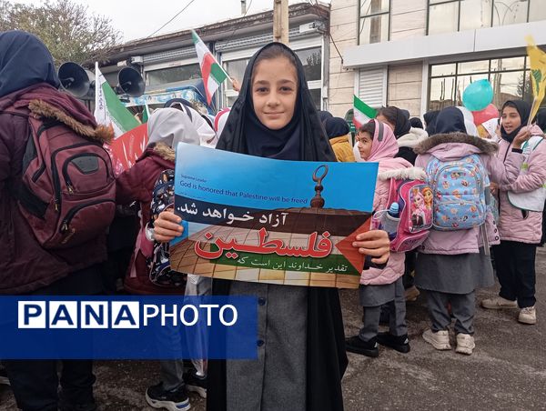 دانش‌آموزان شهر گرماب در راهپیمایی 13 آبان