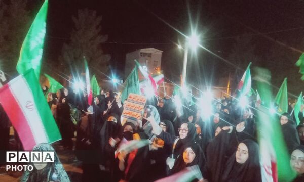 راهپیمایی مردم منطقه کوهنانی در شب سی و چهارم 