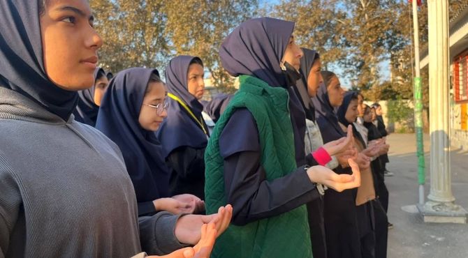 صبحگاه در مدرسه حضرت خدیجه (س) گرگان