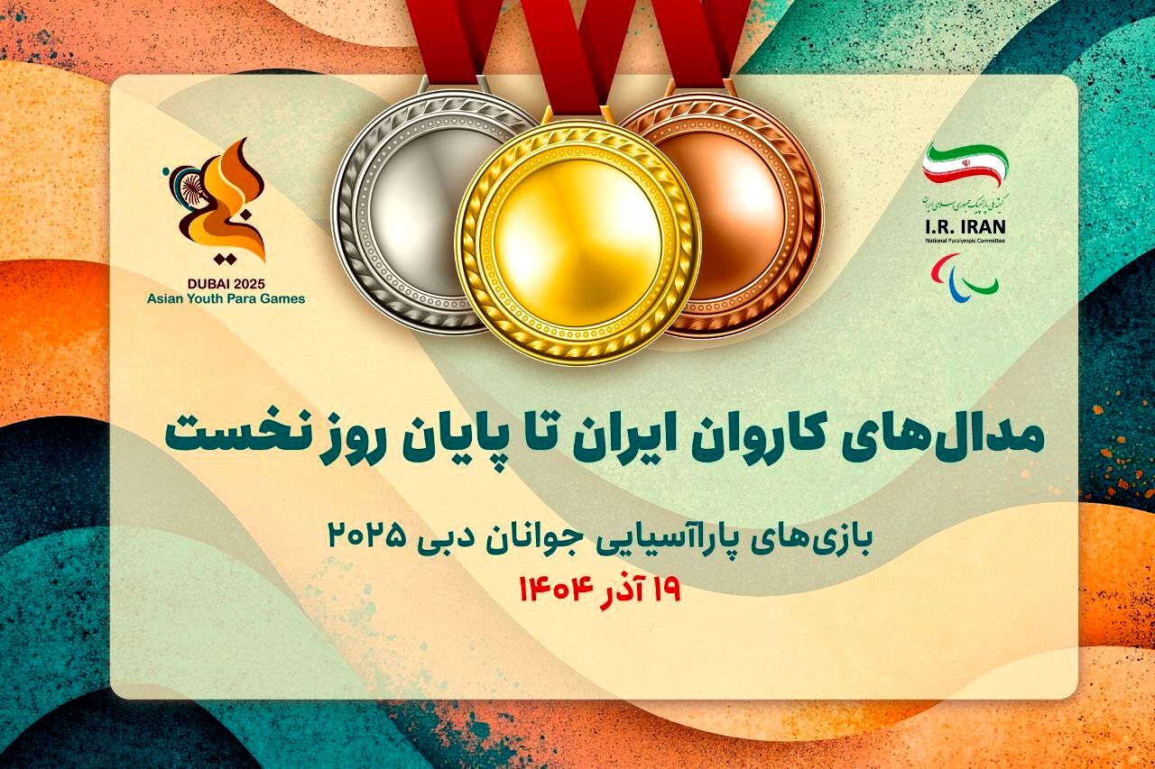 ۳ طلا و ۲ نقره دستاورد کاروان ایران در اولین روز بازی‌های پاراآسیایی جوانان دبی۲٠۲۵ 