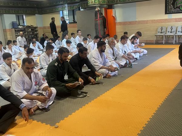 مراسم عزاداری و بزرگداشت شهدای جنگ تحمیلی در باشگاه‌های کاراته  بیرجند 