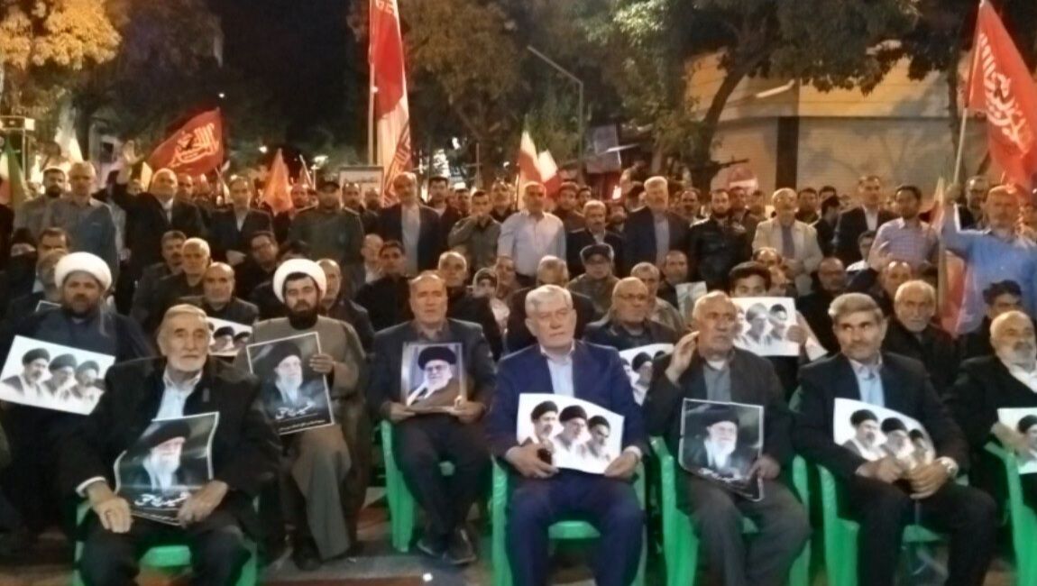 حضور فرمانده سپاه عاشورا در تجمعات شبانه مردمی شهرستان اهر 