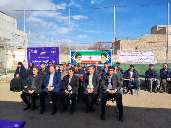 افتتاح چمن مصنوعی روستای قره مصلی