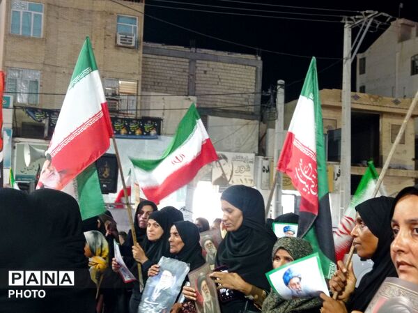 مراسم جاماندگان مراسم تشییع رهبر شهید در میناب