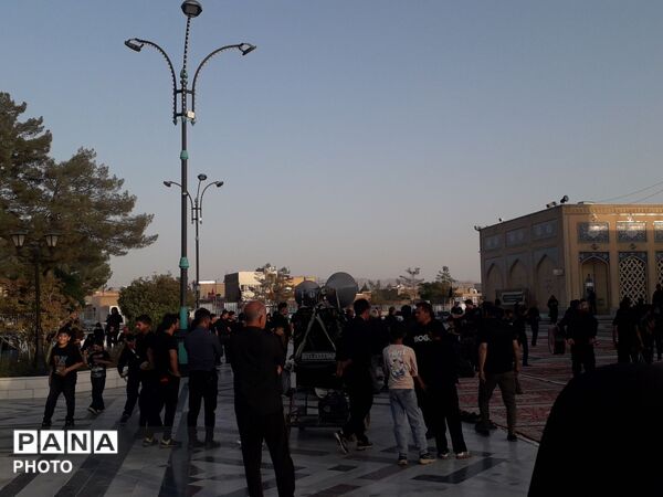 حضور دسته های عزاداری هیئت حسینی روستای تل آباد در زیارتگاه شهید آیت الله مدرس
