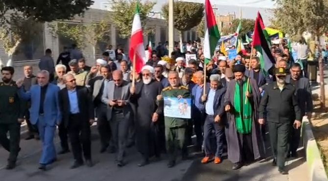 شکوه حضور دانش‌آموزان شهر جعفریه در راهپیمایی ۱۳ آبان  