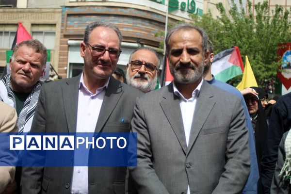 تجمع بزرگ دانش‌آموزان و فرهنگیان در حمایت از مردم مظلوم غزه و فلسطین