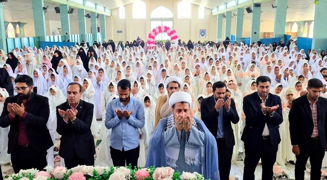 جشن تکلیف دختران عنبرآباد در فضای معنوی مصلی الغدیر