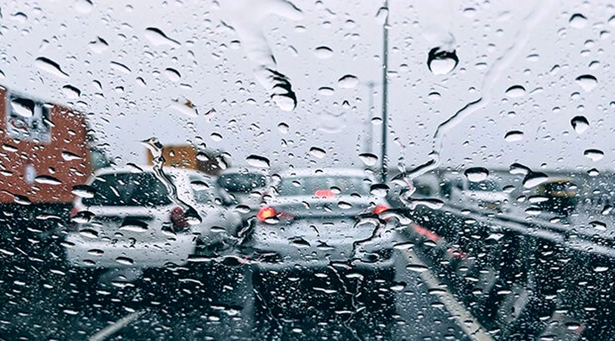 بارش باران در جاده‌های ۹ استان