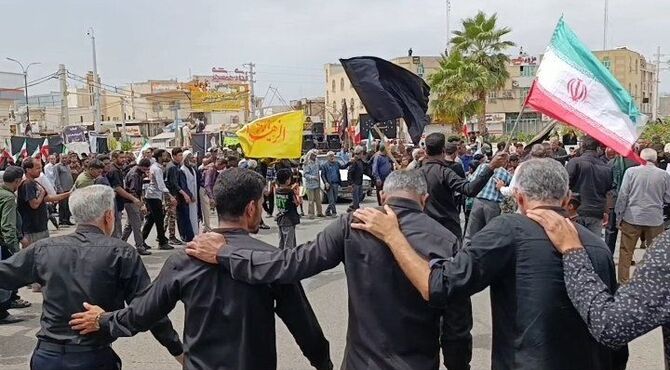 مراسم چهلمین روز شهادت رهبر شهید امت و تجدید بعیت با رهبر جدید انقلاب در رودان