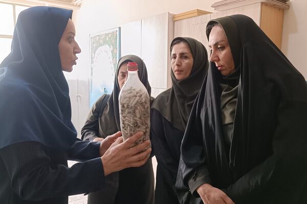بازدید کارشناس مسئول سلامت و تندرستی آموزش و پرورش شهرستان قدس، از دبستان پروین، در جایگاه یک خانه محیط زیستی