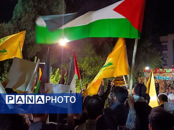 تجمع دانشجویان دانشگاه علوم پزشکی شیراز در محکومیت جنایت رژیم صهیونیستی