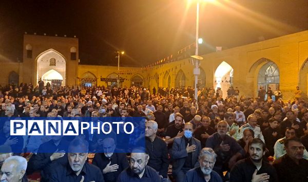 مراسم وداع با شهید امنیت هادی میرآبادی در مسجد جامع شهرستان نیشابور 