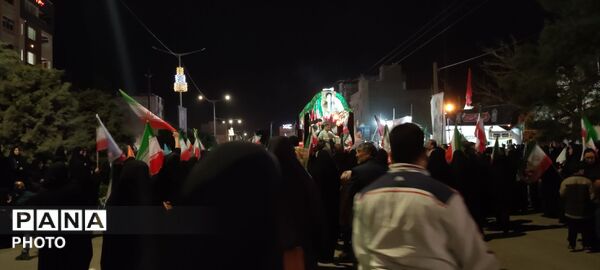 مراسم باشکوه وداع با پیکر دو شهید مطهر در نیشابور 