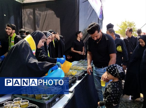 برپایی موکب سازمان دانش‌آموزی و رادیو پانا خراسان جنوبی در مسیر پیاده‌روی جاماندگان اربعین 