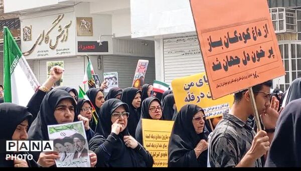  کودکان و دانش‌آموزان لارستانی در راهپیمایی روز قدس