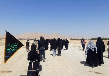 پیاده روی عاشقان حسینی جامانده در شهر صغاد،روایت عشق به ولایت